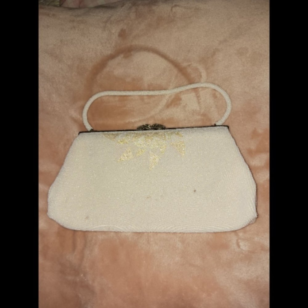 Vintage retro beaded purse clutch bag